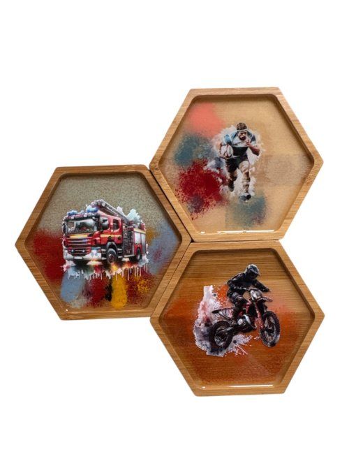 Dessous de verre hexagonal 